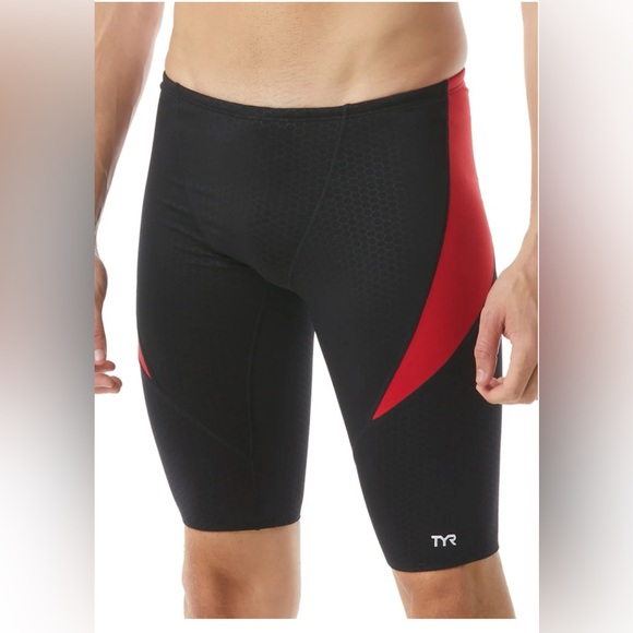 TYR Black and Red Performance Swim Jammers - Sz 38 - BB0400 - Picture 1 of 2